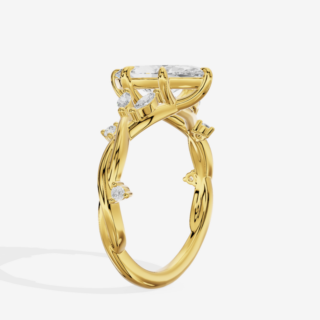 Twined Vowsae Marquise Twisted Engagement Ring (1/6 ct. tw.) in 18K Yellow Gold