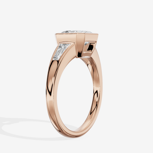 Modern Triade Asscher Three Stone Engagement Ring (1/2 ct. tw.) in 14K Rose Gold