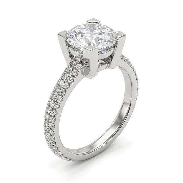 Pavé Round Engagement Ring (3.65 ct. tw.) in Platinum