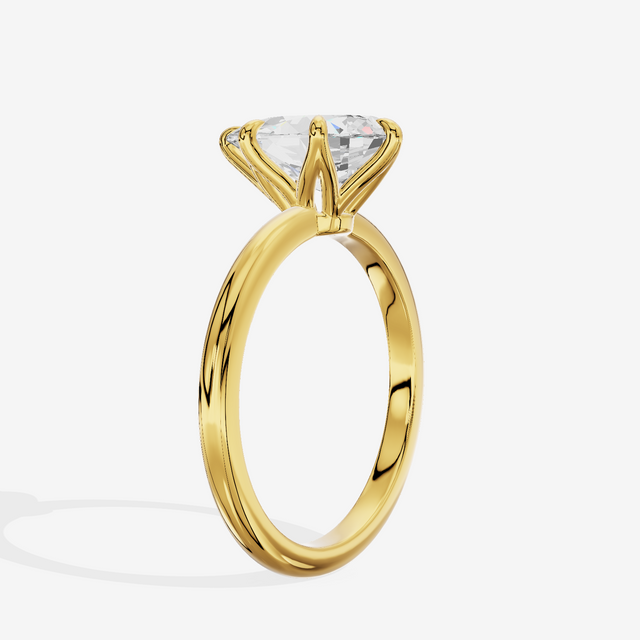 Vowsae Solitaire 1.8mm Pear Six-Prong Engagement Ring in 18K Yellow Gold