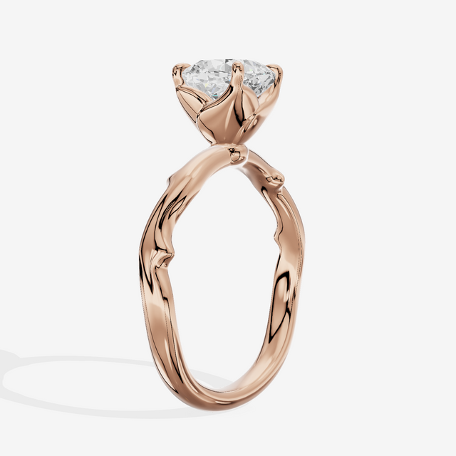 Vowsae Cathedral 2.2mm Cushion Solitaire Engagement Ring in 18K Rose Gold
