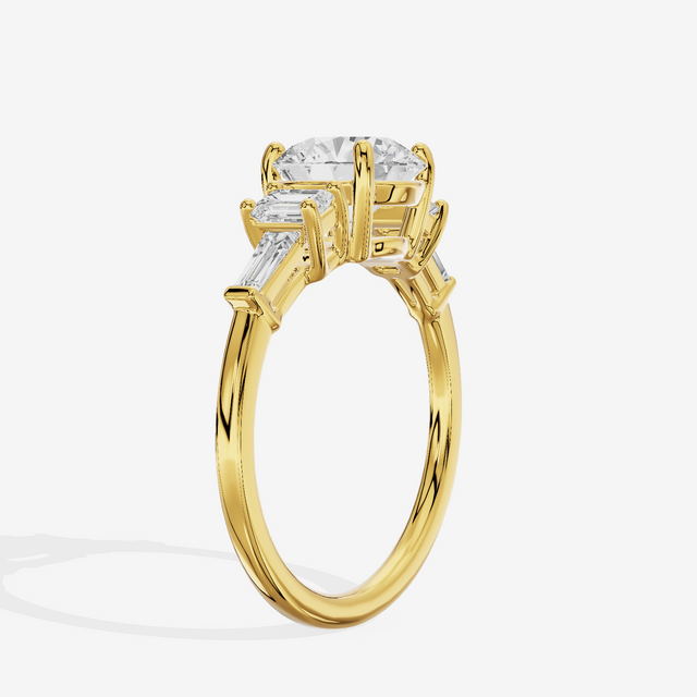 Vowsae Five Stone Round Engagement Ring (3/4 ct. tw.) in 14K Yellow Gold