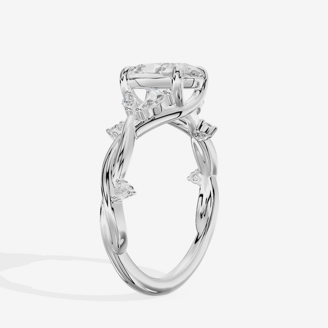 Twined Vowsae Oval Twisted Engagement Ring (1/6 ct. tw.) in 14K White Gold