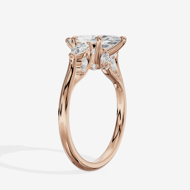 Classic Vowsae Three Stone Marquise Engagement Ring (3/5 ct. tw.) in 18K Rose Gold