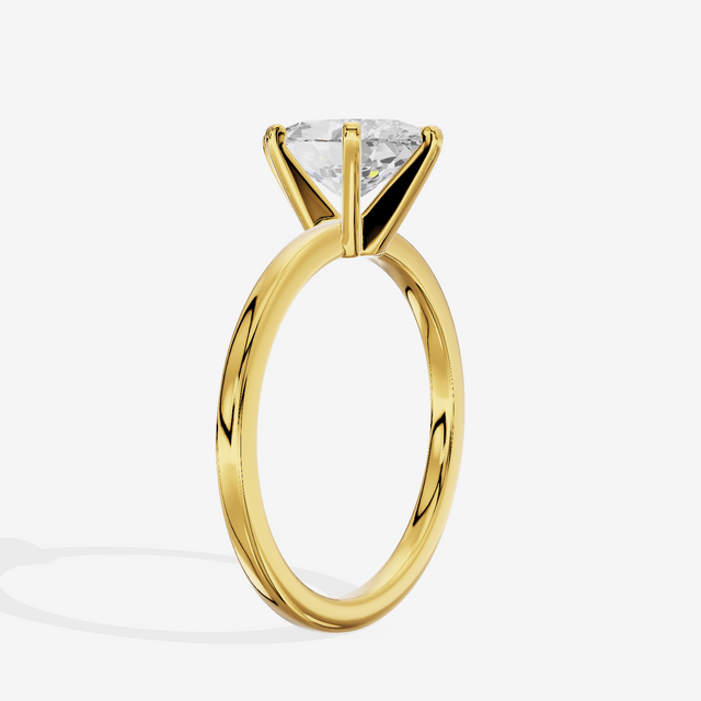 Petite Sincere 1.5mm Oval Six-Prong Engagement Ring in 18K Yellow Gold
