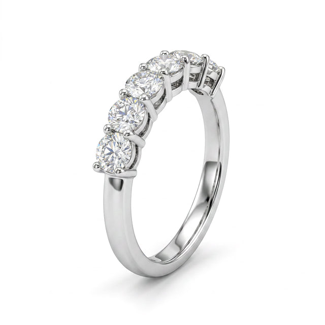 Low Profile Eternity Round Engagement Ring (1.34 ct. tw.) in 18K White Gold