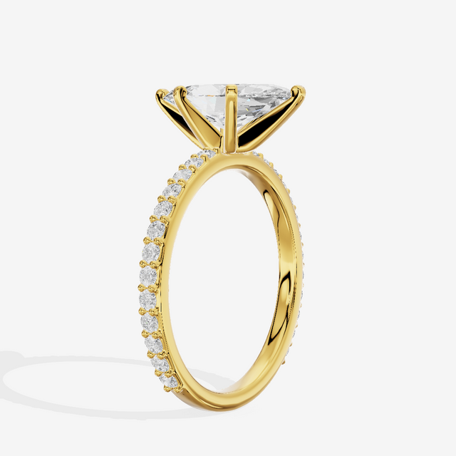 Petite Trellise Marquise Engagement Ring with Side Stones (1/3 ct. tw.) in 18K Yellow Gold