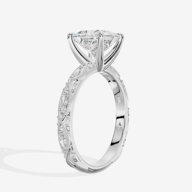 Vintage Whisper Princess Engagement Ring (1/4 ct. tw.) in 18K White Gold