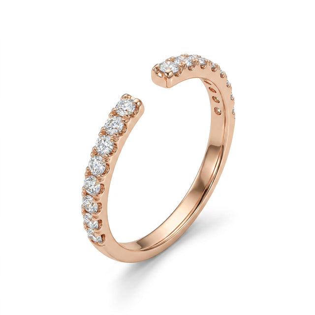 Low Profile Pavé Round Engagement Ring (5/8 ct. tw.) in 18K Rose Gold