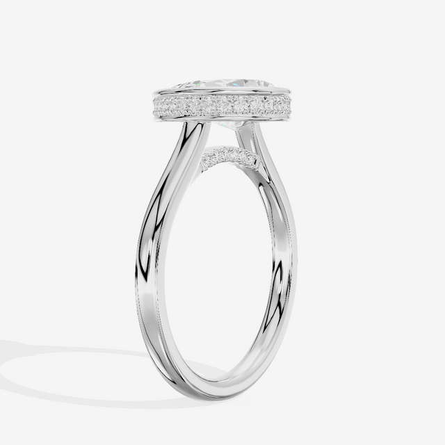 Sincere Hidden Halo Pear Engagement Ring (1/6 ct. tw.) in Platinum