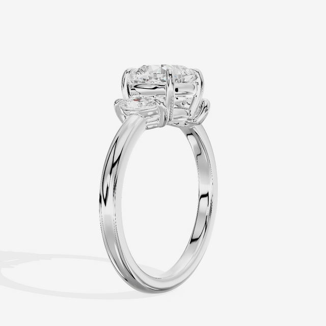 Classic Sincere Three Stone Cushion Engagement Ring (1/3 ct. tw.) in 14K White Gold