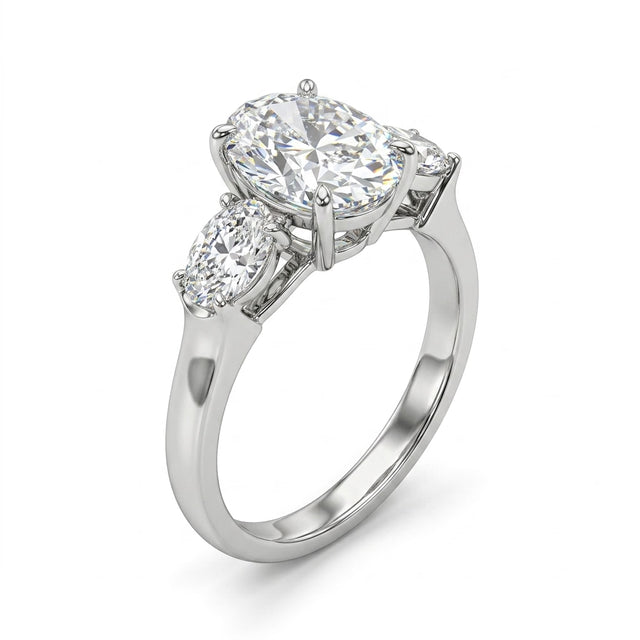 Three Stone Oval Engagement Ring (6.26 ct. tw.) in Platinum