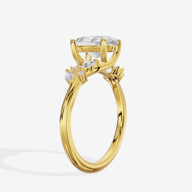 Vintage Trueheart Oval Engagement Ring (1/6 ct. tw.) in 18K Yellow Gold