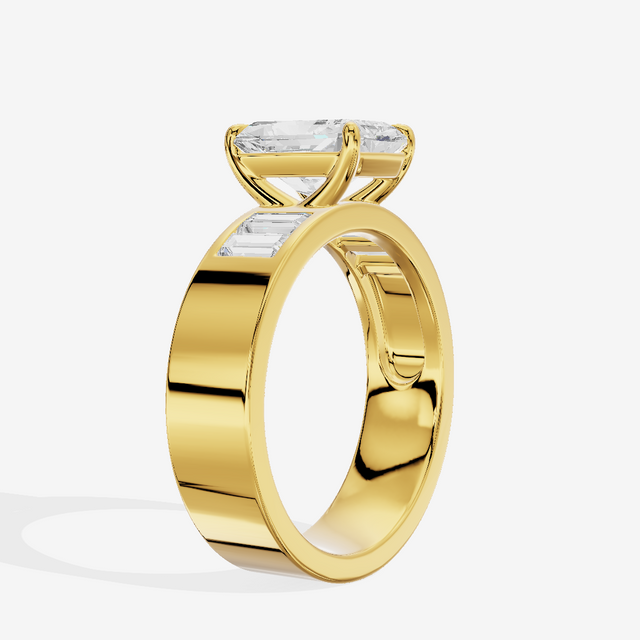 Grand Sincere Radiant Engagement Ring with Side Stones (3/5 ct. tw.) in 18K Yellow Gold