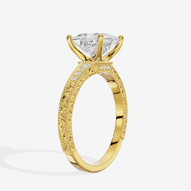 Vintage Sincere Princess Engagement Ring (1/10 ct. tw.) in 18K Yellow Gold
