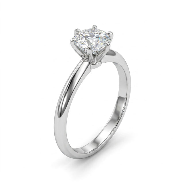 Solitaire Round Engagement Ring (1/2 ct.) in 18K White Gold