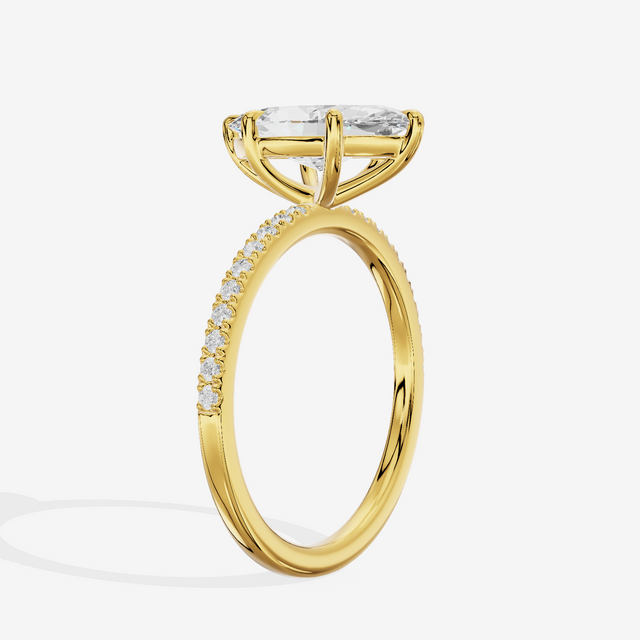 Tender Vowsae Marquise Engagement Ring with Side Stones (1/8 ct. tw.) in 14K Yellow Gold