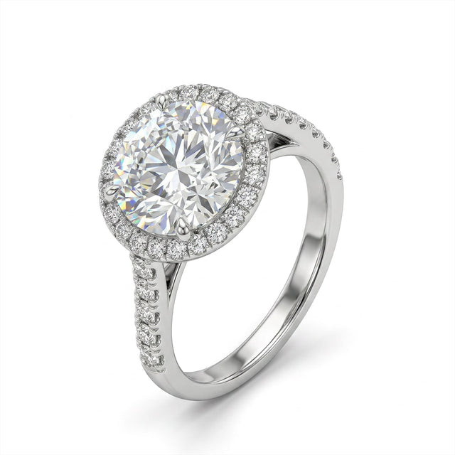 Cathedral Halo Pavé Round Engagement Ring (1 ct. tw.) in Platinum