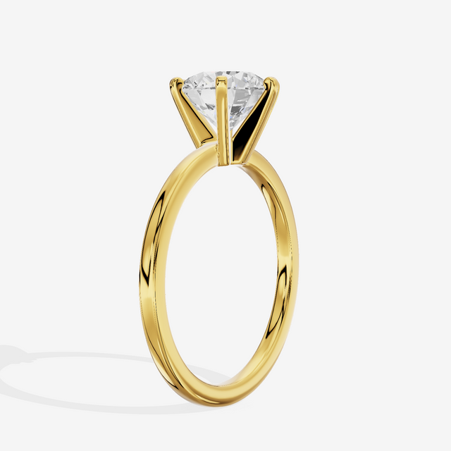 Petite Sincere 1.5mm Round Six-Prong Engagement Ring in 18K Yellow Gold