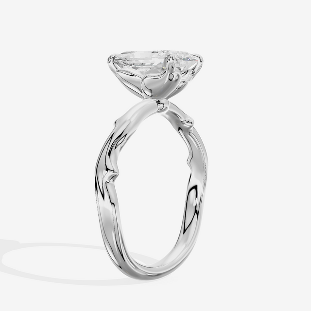 Vowsae Cathedral 2.2mm Radiant Solitaire Engagement Ring in 18K White Gold