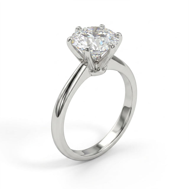 Solitaire Round Engagement Ring (3.27 ct.) in Platinum