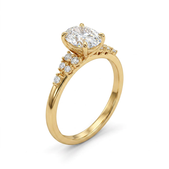 Cluster Oval Engagement Ring (1.05 ct. tw.) in Platinum