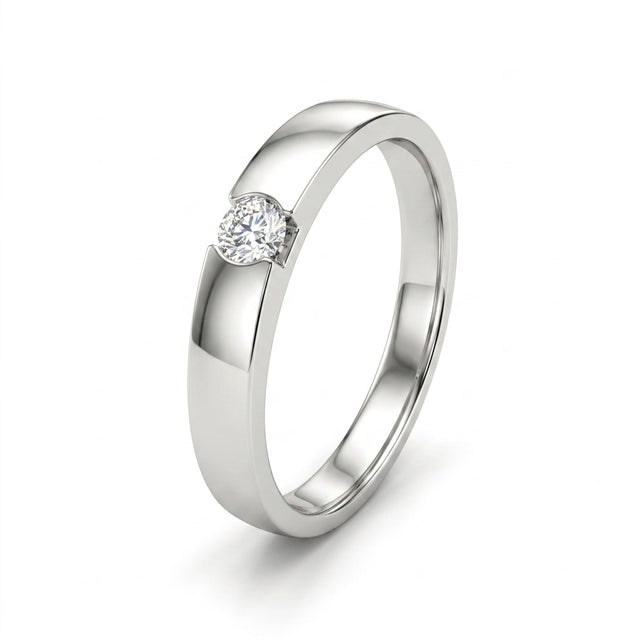 Low Profile Wedding Band (1/10 ct.) in 18K White Gold