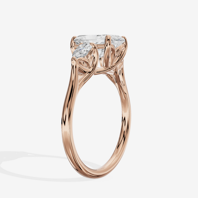 Grand Vowsae Three Stone Radiant Engagement Ring (2/5 ct. tw.) in 14K Rose Gold