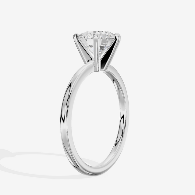Petite Sincere 1.5mm Round Six-Prong Engagement Ring in 14K White Gold