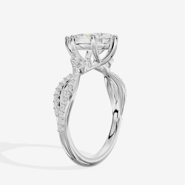 Luxe Lumera Pear Engagement Ring with Side Stones (1/4 ct. tw.) in 14K White Gold