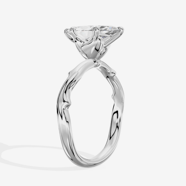 Vowsae Cathedral 2.2mm Marquise Solitaire Engagement Ring in Platinum