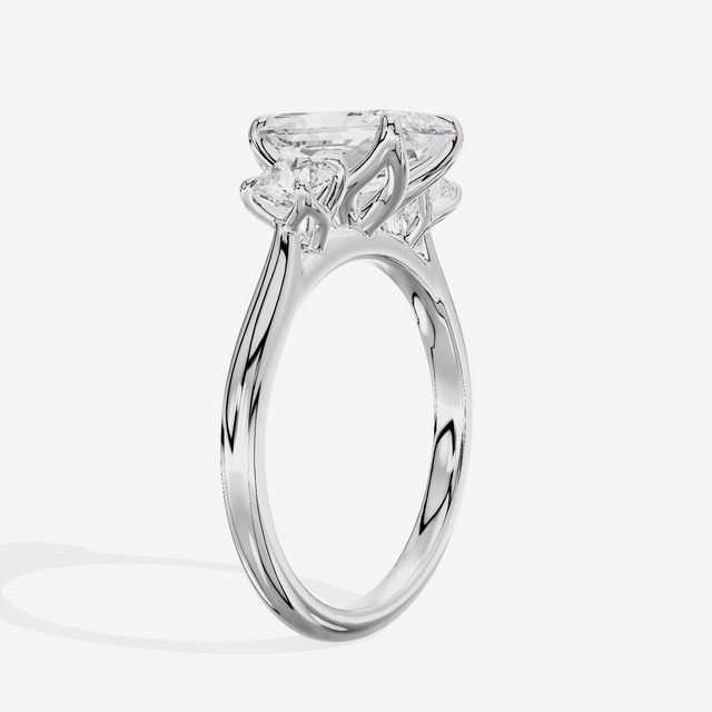 Eternal Sincere Three Stone Radiant Engagement Ring (1/2 ct. tw.) in 18K White Gold