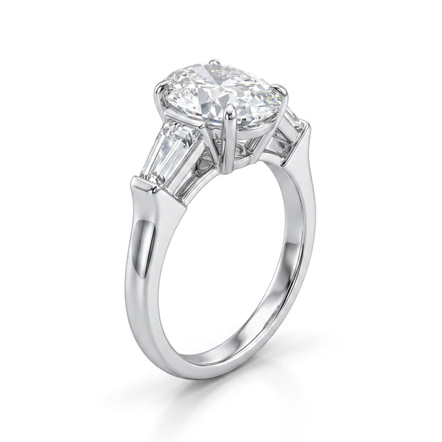 Three Stone Pear Engagement Ring (3.61 ct. tw.) in Platinum