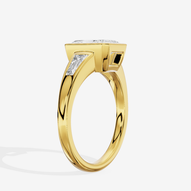 Modern Triade Radiant Three Stone Engagement Ring (1/2 ct. tw.) in 14K Yellow Gold