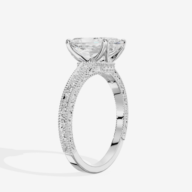 Vintage Sincere Radiant Engagement Ring (1/10 ct. tw.) in 18K White Gold