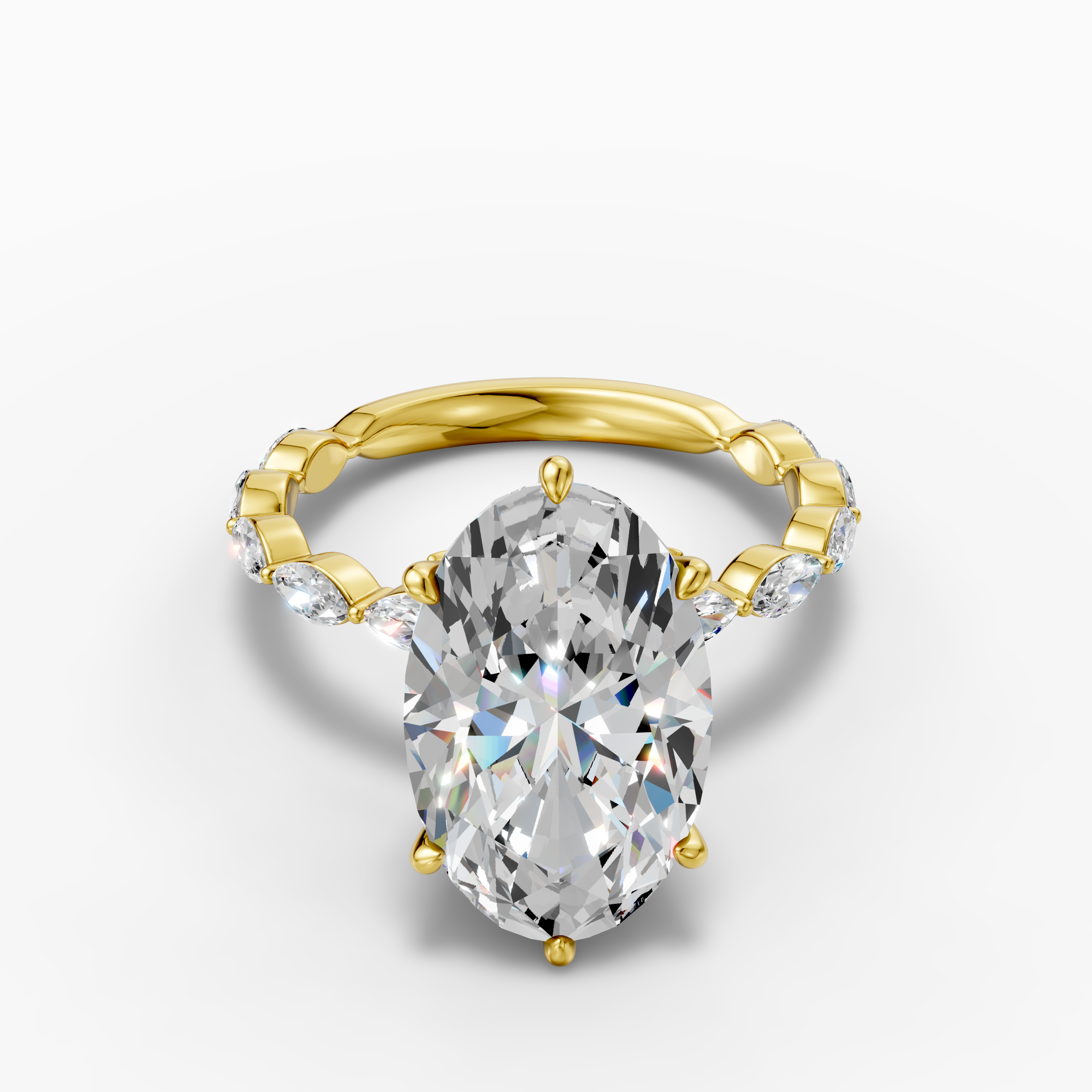 18K Gold 5.04 Carat Oval Hidden Halo Lab-Grown Diamond Ring
