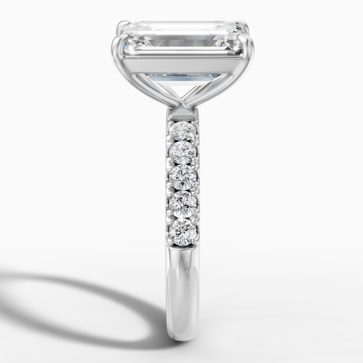 3.27 carat emerald Lab-Grown Diamond Toi et Moi Ring — 18K White gold