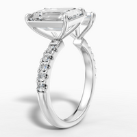 3.27 carat emerald Lab-Grown Diamond Toi et Moi Ring — 18K White gold
