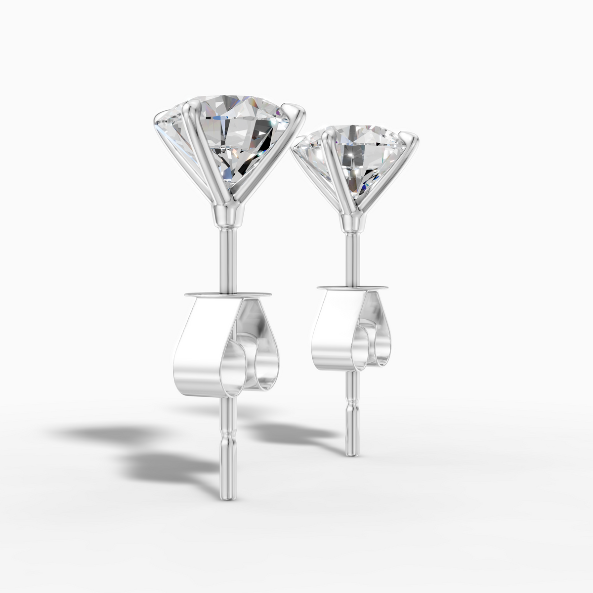 2.00ct t.w. Round Lab-Grown Diamond Martini Stud Earrings — 18K White Gold