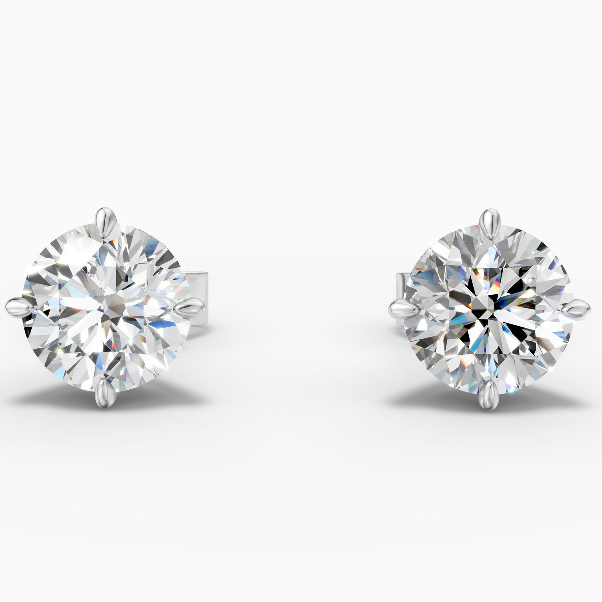 2.00ct t.w. Round Lab-Grown Diamond Martini Stud Earrings — 18K White Gold