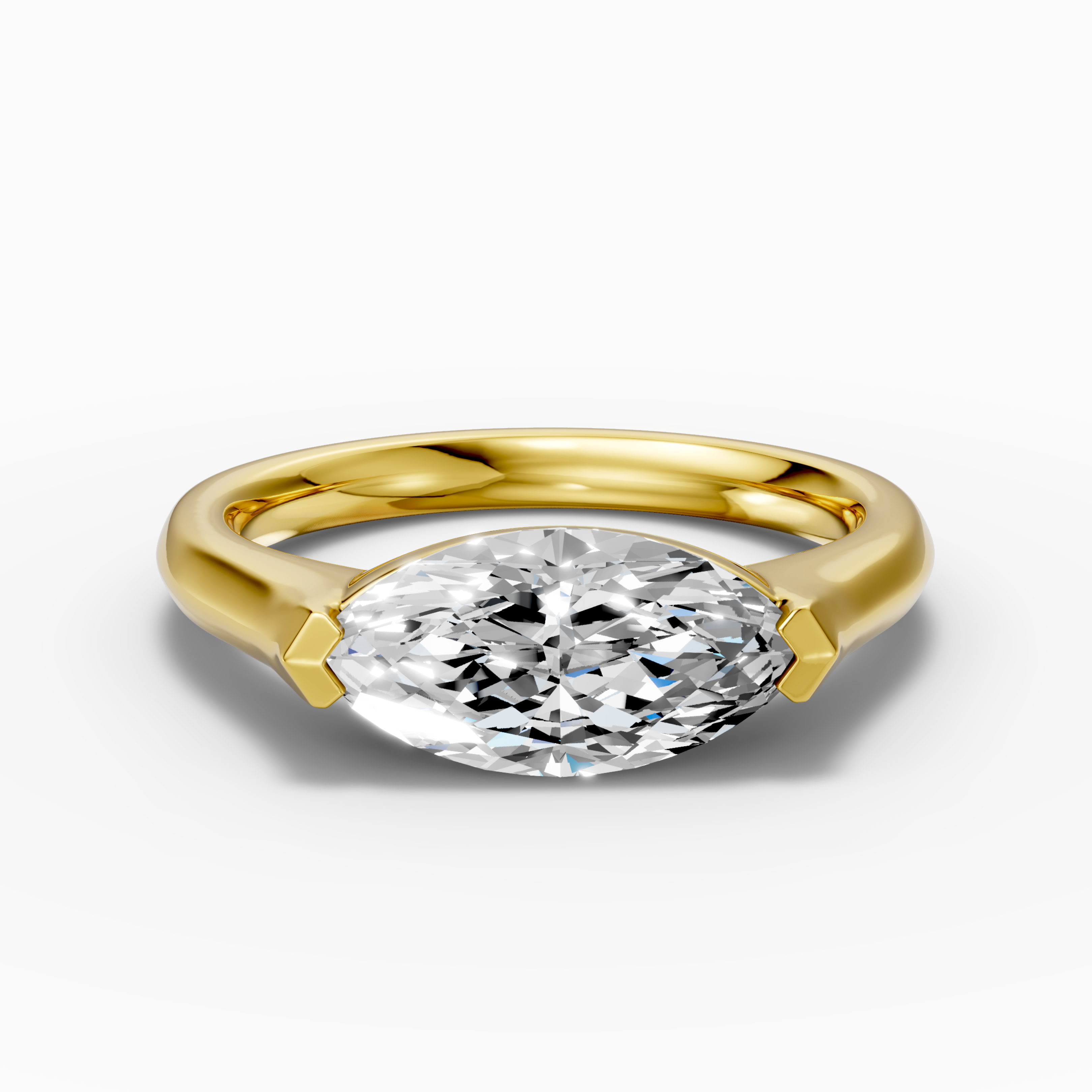 1.03 carats marquise Lab-Grown Diamond East-West Ring — 18K yellow gold