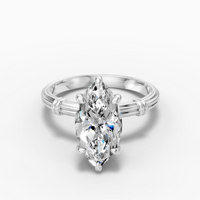 3.15-carat marquise Lab-Grown Diamond Low-Profile Ring — 18K White gold