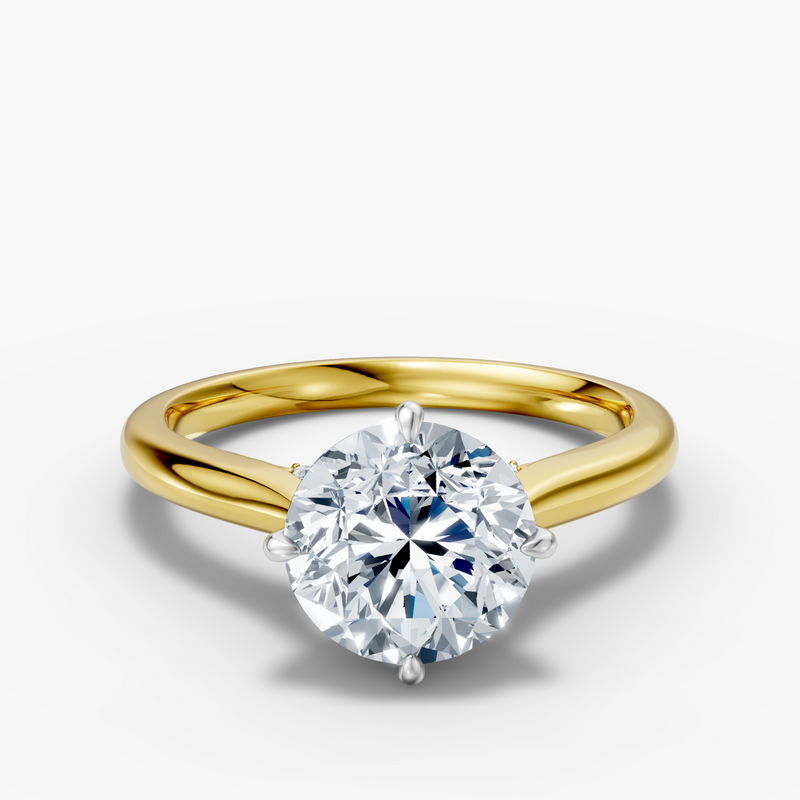 2.02-carat round  Lab-Grown Diamond Solitaire Ring — 14K yellow gold