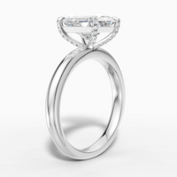 18k White Gold 3.06 Carat Radiant-Cut Hidden Halo Lab-Grown Diamond