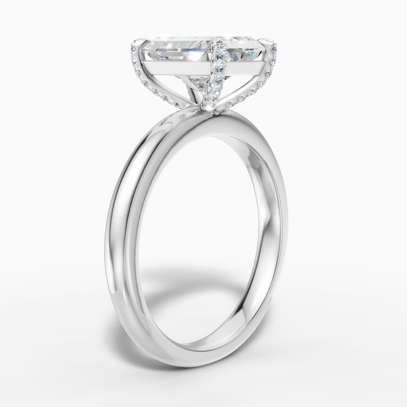 18k White Gold 3.06 Carat Radiant-Cut Hidden Halo Lab-Grown Diamond