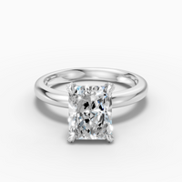 18k White Gold 3.06 Carat Radiant-Cut Hidden Halo Lab-Grown Diamond