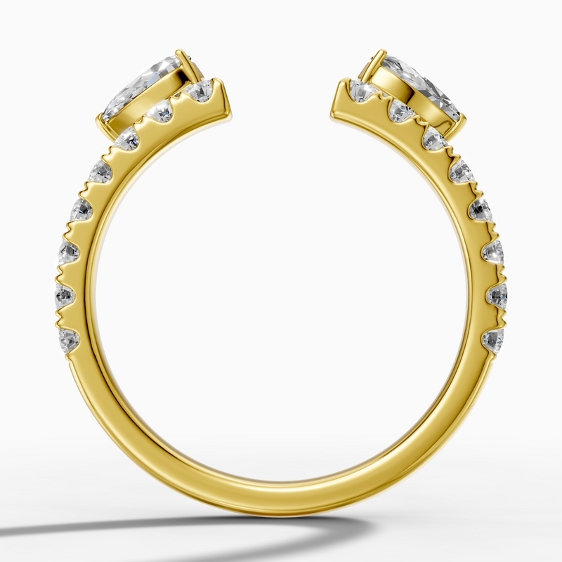 0.483 carat pear Lab-Grown Diamond Toi et Moi Ring —18K yellow gold