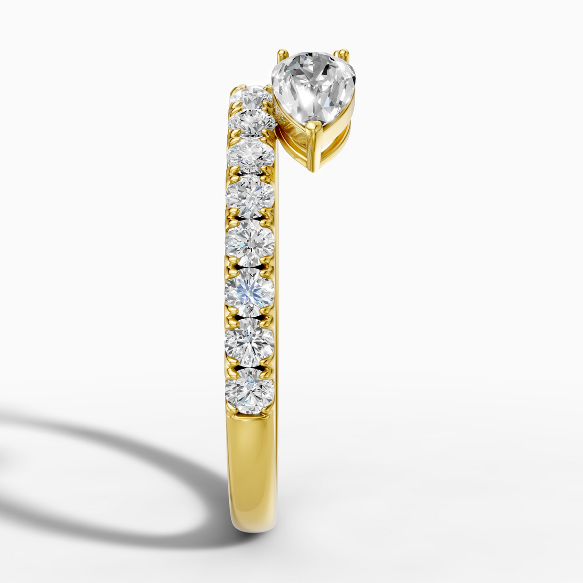 0.483 carat pear Lab-Grown Diamond Toi et Moi Ring —18K yellow gold