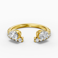 0.483 carat pear Lab-Grown Diamond Toi et Moi Ring —18K yellow gold