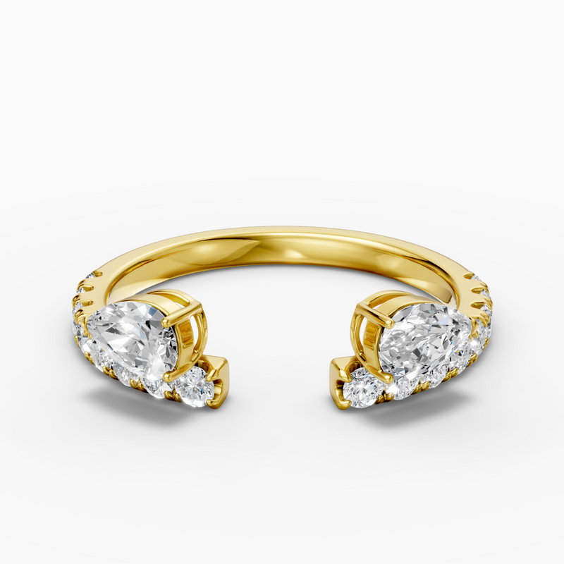 0.483 carat pear Lab-Grown Diamond Toi et Moi Ring —18K yellow gold